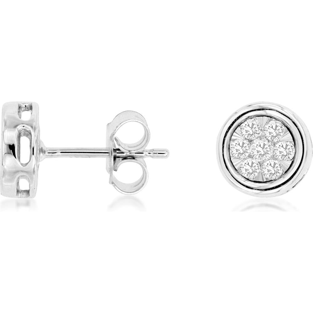 Sparkling 14K White Gold Diamond Earrings - 0.33 Carat Total Diamond Weight