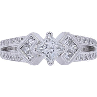 Sparkling 14K White Gold Halo Diamond Engagement Ring - 1.00 Carat Total Diamond Weight