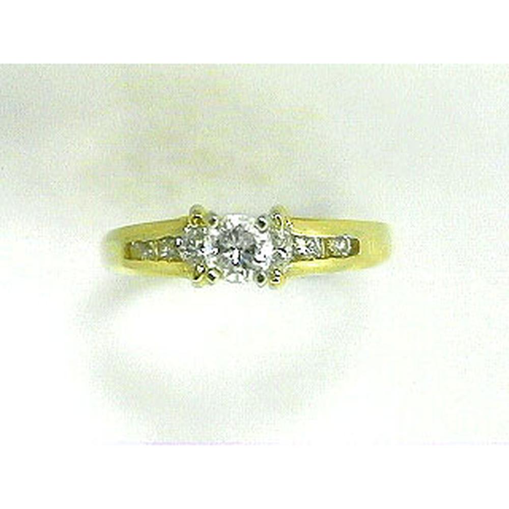 Sparkling 14K Yellow Gold Diamond Halo Engagement Ring