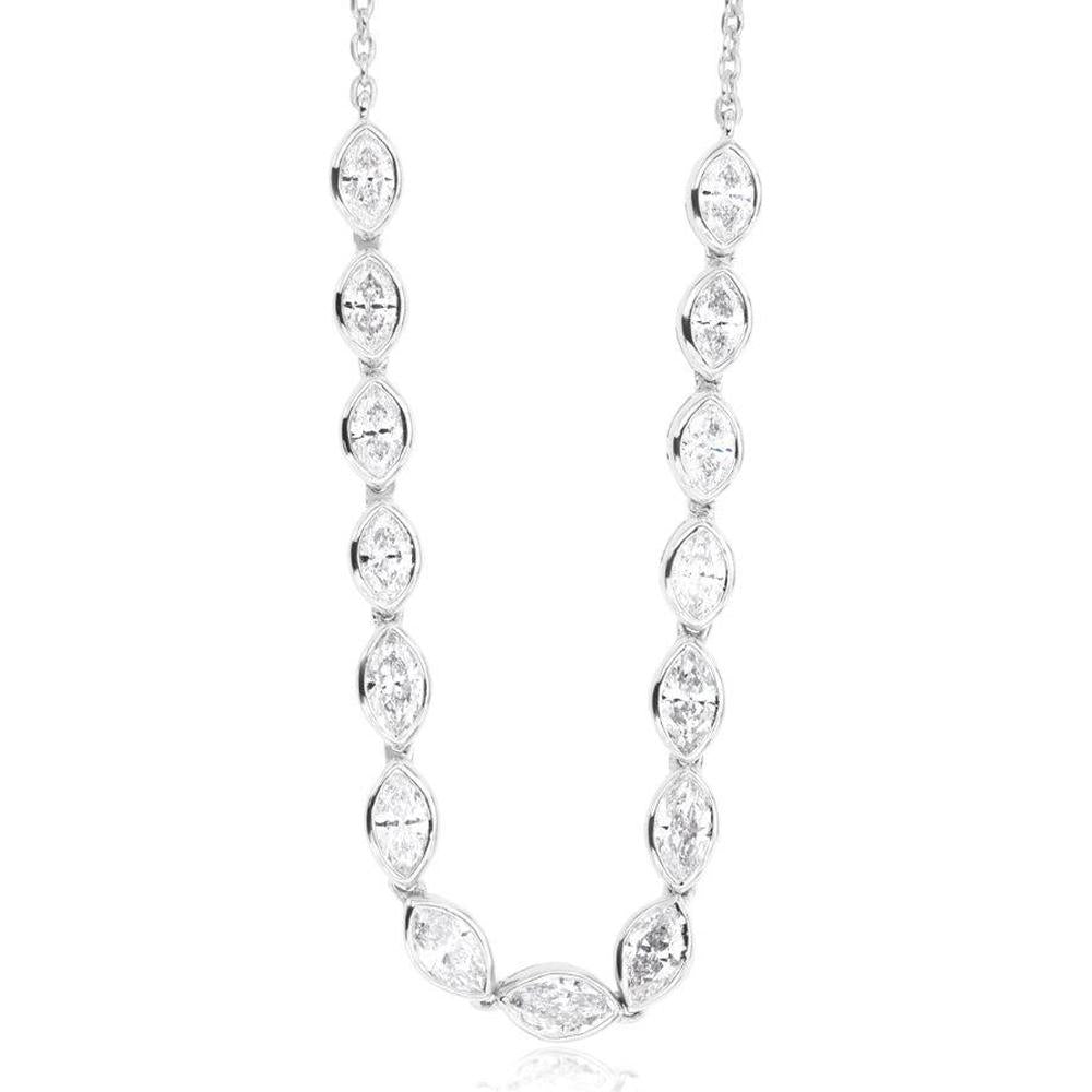 Sparkling Brilliance 14K White Gold Diamond Necklace - 2.1 Carats