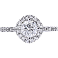 Sparkling Love 14K White Gold 1.40 Carat Diamond Halo Engagement Ring