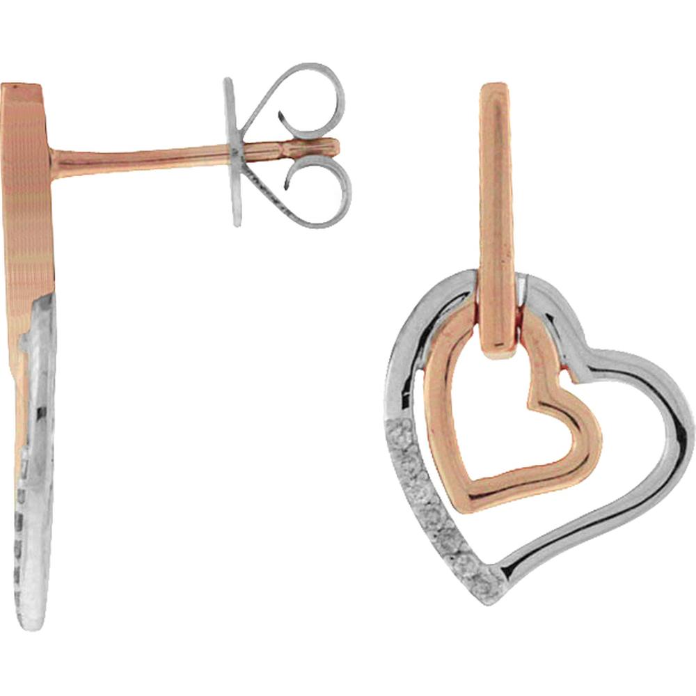 Sparkling Romance 14K Rose Gold Diamond Earrings - 0.06 Carat Total Diamond Weight