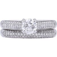 Sparkling Romance 14K White Gold Solitaire Diamond Bridal Set - 1.26 Carat Total Diamond Weight