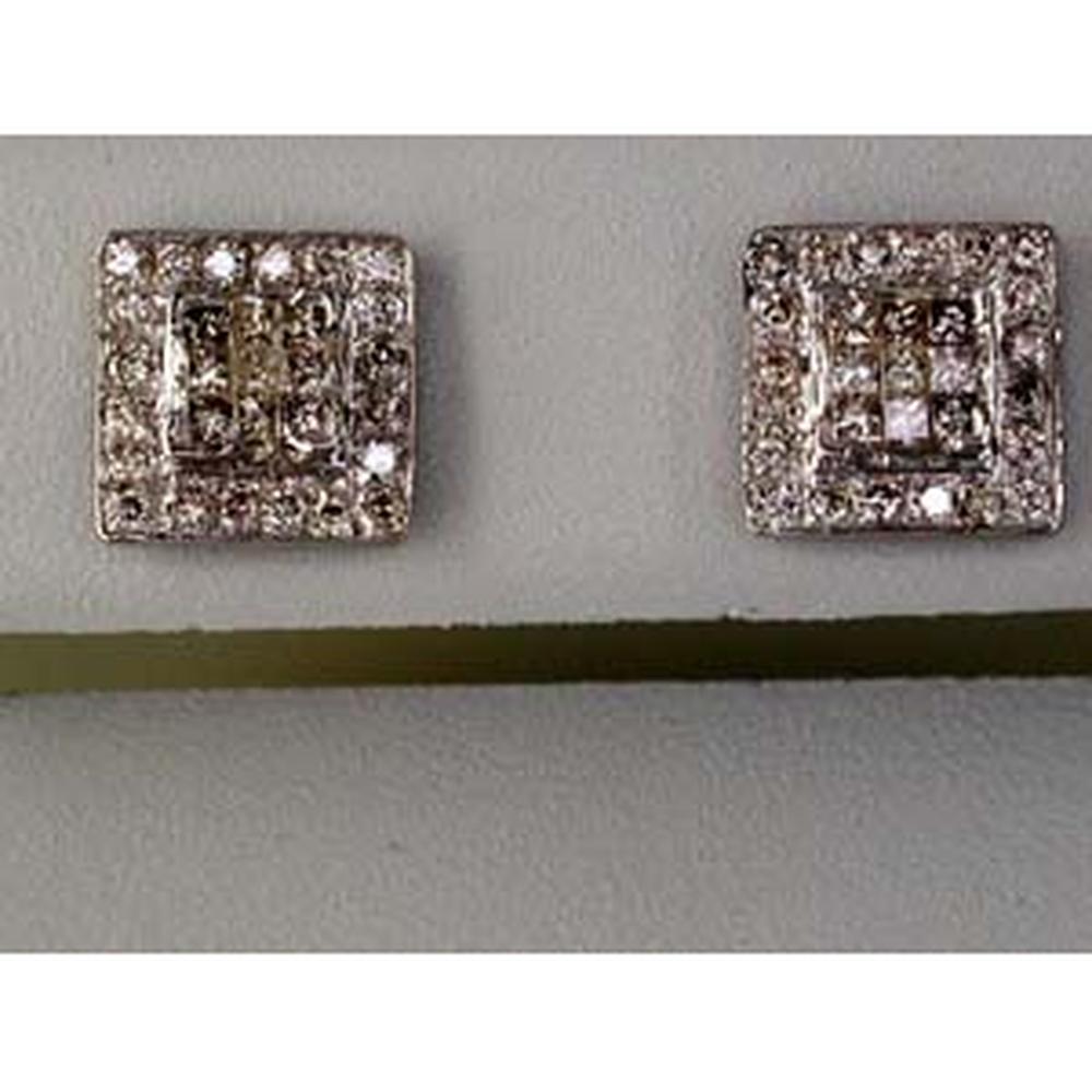 Sparkling Royal 14K White Gold Diamond Earrings - 0.50 Carat Total Diamond Weight