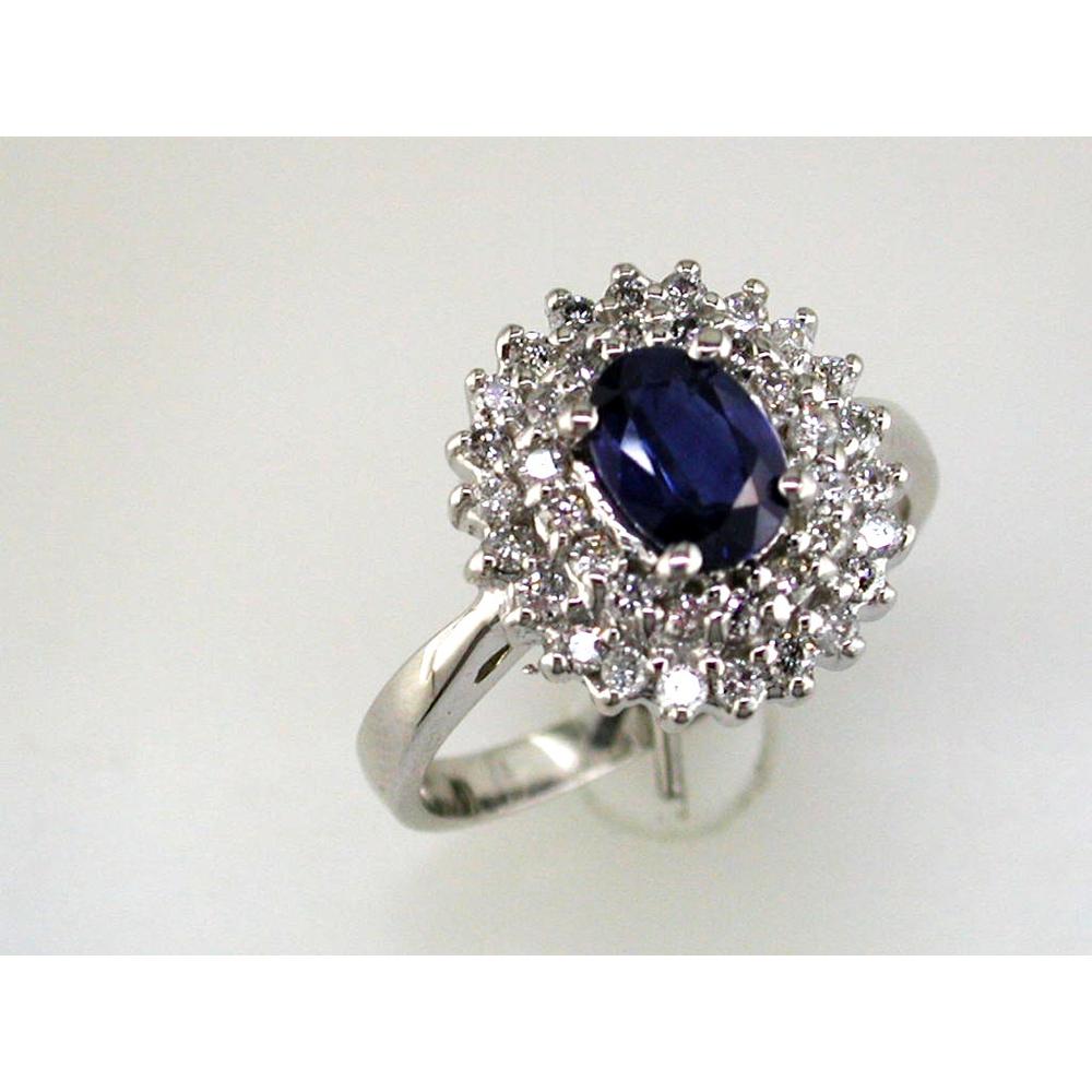 Sparkling Sapphire Symphony 14K White Gold Ring