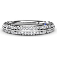 Split Pavé Diamond Band with Two Rows of Round Diamonds by Fana - 0.33 Carat Total Diamond Weight