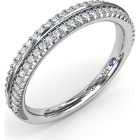 Split Pavé Diamond Band with Two Rows of Round Diamonds by Fana - 0.33 Carat Total Diamond Weight