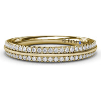 Split Pavé Diamond Band with Two Rows of Round Diamonds by Fana - 0.33 Carat Total Diamond Weight