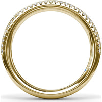 Split Pavé Diamond Band with Two Rows of Round Diamonds by Fana - 0.33 Carat Total Diamond Weight