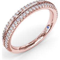 Split Pavé Diamond Band with Two Rows of Round Diamonds by Fana - 0.33 Carat Total Diamond Weight