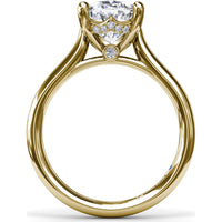 Split Prong Solitaire Engagement Ring Setting with Hidden Halo by Fana - 0.08 Carat Total Diamond Weight