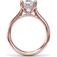 Split Prong Solitaire Engagement Ring Setting with Hidden Halo by Fana - 0.08 Carat Total Diamond Weight