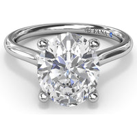 Split Prong Solitaire Engagement Ring Setting with Hidden Halo by Fana - 0.08 Carat Total Diamond Weight