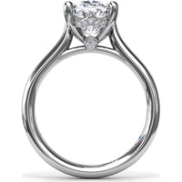 Split Prong Solitaire Engagement Ring Setting with Hidden Halo by Fana - 0.08 Carat Total Diamond Weight