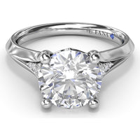Split Shank Cathedral Engagement Ring Setting with Hidden Halo and Pavé Diamond Accents by Fana - 0.23 Carat Total Diamond Weight