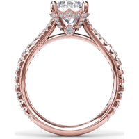 Split Shank Diamond Engagement Ring Setting with Pavé Band by Fana - 0.59 Carat Total Diamond Weight