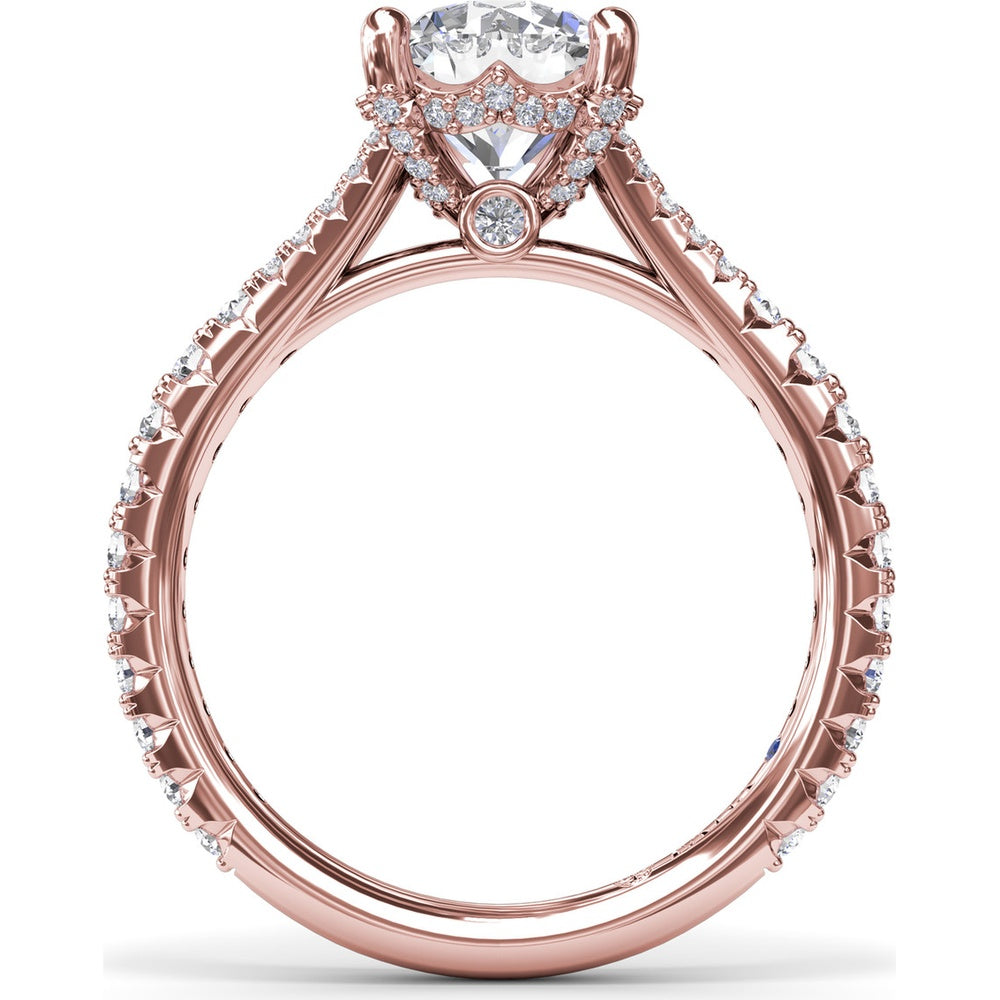 Split Shank Diamond Engagement Ring Setting with Pavé Band by Fana - 0.59 Carat Total Diamond Weight