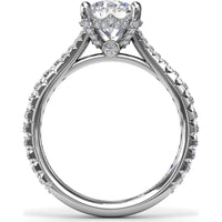 Split Shank Diamond Engagement Ring Setting with Pavé Band by Fana - 0.59 Carat Total Diamond Weight