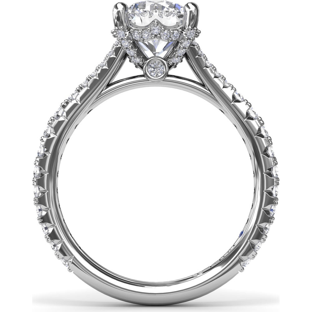 Split Shank Diamond Engagement Ring Setting with Pavé Band by Fana - 0.59 Carat Total Diamond Weight