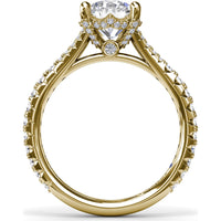 Split Shank Diamond Engagement Ring Setting with Pavé Band by Fana - 0.59 Carat Total Diamond Weight