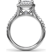 Split Shank Diamond Halo Engagement Ring Setting with Pavé Band by Fana - 0.50 Carat Total Diamond Weight