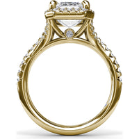 Split Shank Diamond Halo Engagement Ring Setting with Pavé Band by Fana - 0.50 Carat Total Diamond Weight