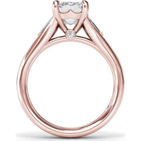 Split Shank Emerald Cut Diamond Engagement Ring Setting with Tapered Baguette Side Stones by Fana - 0.26 Carat Total Diamond Weight