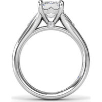 Split Shank Emerald Cut Diamond Engagement Ring Setting with Tapered Baguette Side Stones by Fana - 0.26 Carat Total Diamond Weight