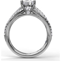 Split Shank Enchanting Wave Band Engagement Ring Setting with Pavé Diamonds by Fana - 0.52 Carat Total Diamond Weight