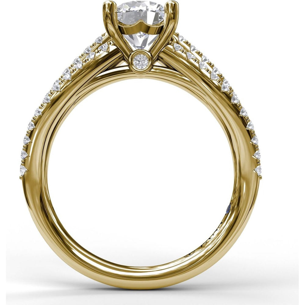 Split Shank Enchanting Wave Band Engagement Ring Setting with Pavé Diamonds by Fana - 0.52 Carat Total Diamond Weight