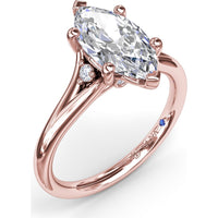 Split Shank Engagement Ring Setting with Contouring Round Diamonds by Fana - 0.06 Carat Total Diamond Weight