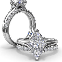 Split Shank Engagement Ring Setting with Contouring Round Diamonds by Fana - 0.06 Carat Total Diamond Weight