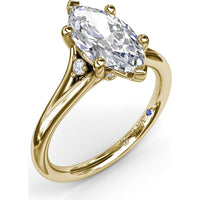 Split Shank Engagement Ring Setting with Contouring Round Diamonds by Fana - 0.06 Carat Total Diamond Weight