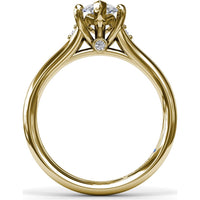 Split Shank Engagement Ring Setting with Contouring Round Diamonds by Fana - 0.06 Carat Total Diamond Weight