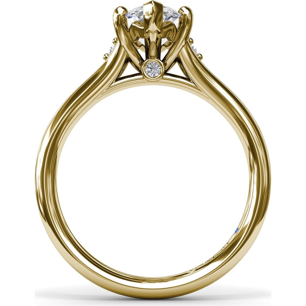 Split Shank Engagement Ring Setting with Contouring Round Diamonds by Fana - 0.06 Carat Total Diamond Weight