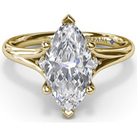 Split Shank Engagement Ring Setting with Contouring Round Diamonds by Fana - 0.06 Carat Total Diamond Weight