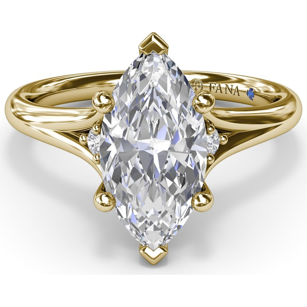 Split Shank Engagement Ring Setting with Contouring Round Diamonds by Fana - 0.06 Carat Total Diamond Weight
