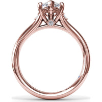 Split Shank Engagement Ring Setting with Contouring Round Diamonds by Fana - 0.06 Carat Total Diamond Weight