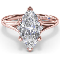 Split Shank Engagement Ring Setting with Contouring Round Diamonds by Fana - 0.06 Carat Total Diamond Weight