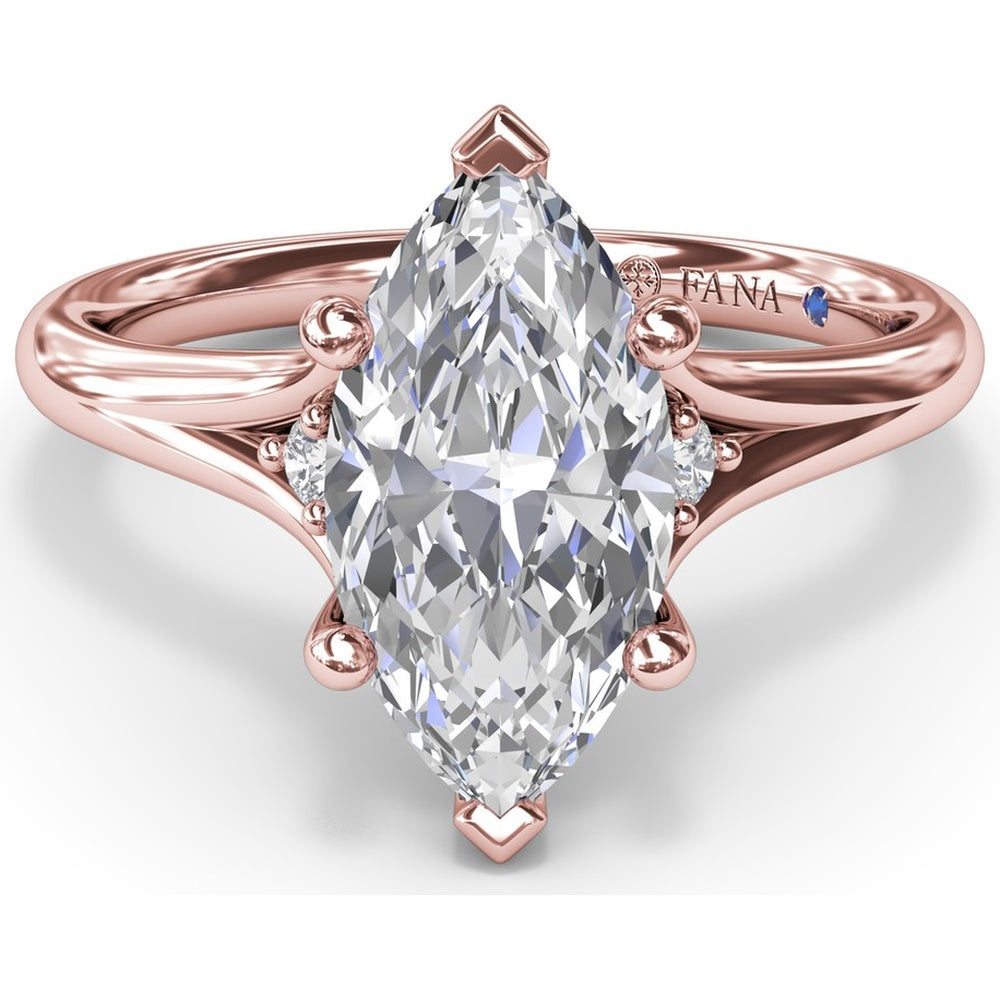Split Shank Engagement Ring Setting with Contouring Round Diamonds by Fana - 0.06 Carat Total Diamond Weight