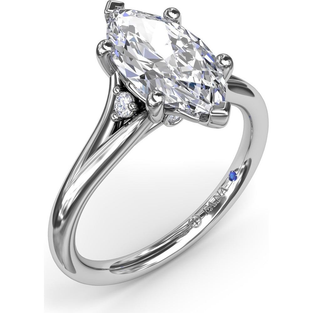 Split Shank Engagement Ring Setting with Contouring Round Diamonds by Fana - 0.06 Carat Total Diamond Weight