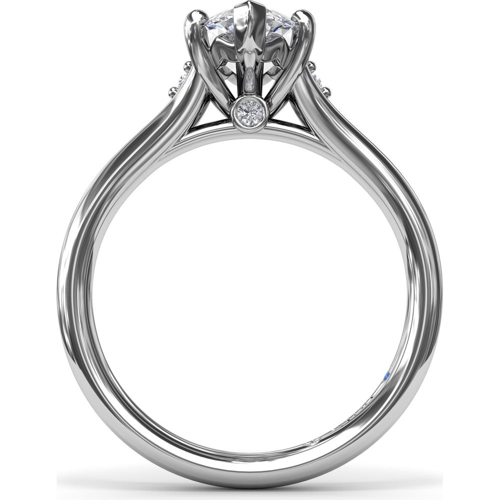 Split Shank Engagement Ring Setting with Contouring Round Diamonds by Fana - 0.06 Carat Total Diamond Weight