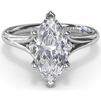 Split Shank Engagement Ring Setting with Contouring Round Diamonds by Fana - 0.06 Carat Total Diamond Weight