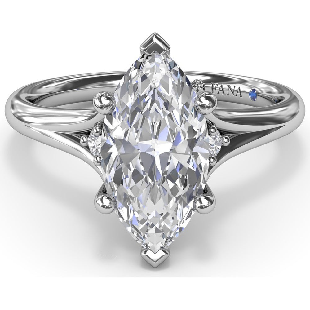 Split Shank Engagement Ring Setting with Contouring Round Diamonds by Fana - 0.06 Carat Total Diamond Weight