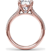 Split Shank Engagement Ring Setting with Pavé Diamond Accents and Round Center Stone Mount by Fana - 0.29 Carat Total Diamond Weight