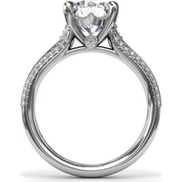 Split Shank Engagement Ring Setting with Pavé Diamond Accents and Round Center Stone Mount by Fana - 0.29 Carat Total Diamond Weight