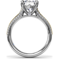 Split Shank Engagement Ring Setting with Pavé Diamond Accents and Round Center Stone Mount by Fana - 0.29 Carat Total Diamond Weight