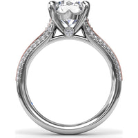 Split Shank Engagement Ring Setting with Pavé Diamond Accents and Round Center Stone Mount by Fana - 0.29 Carat Total Diamond Weight