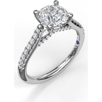 Split Shank Engagement Ring Setting with Pavé Diamond Band and Hidden Under-Gallery Detail by Fana - 0.30 Carat Total Diamond Weight