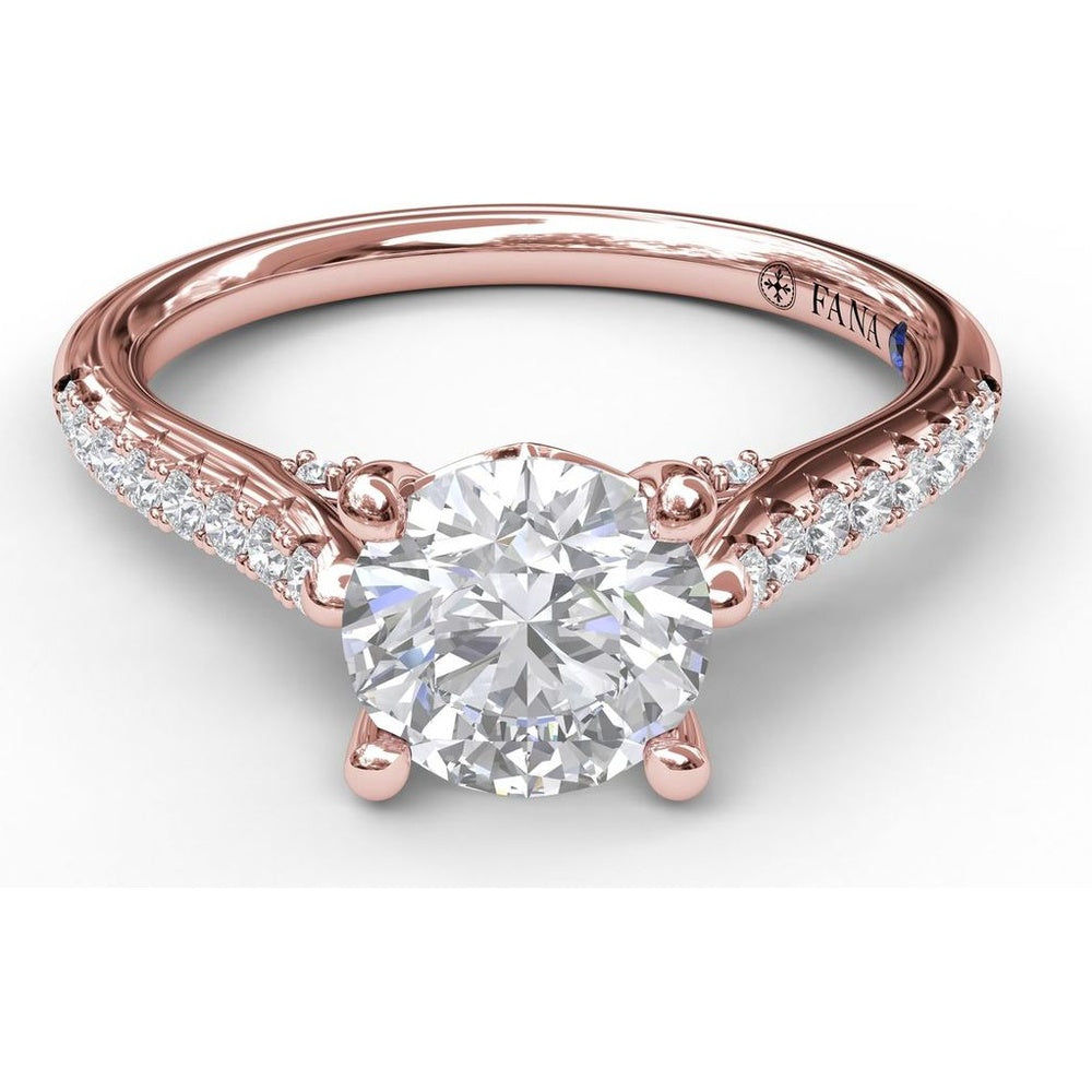 Split Shank Engagement Ring Setting with Pavé Diamond Band and Hidden Under-Gallery Detail by Fana - 0.30 Carat Total Diamond Weight
